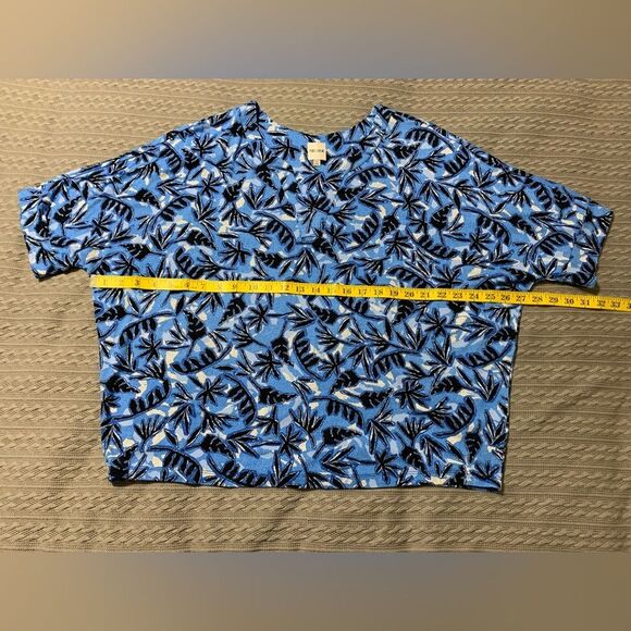 Nic + Zoe Coastal Vines Black & Blue Dolman Sleeve Top XXL #546 - Picture 3 of 8